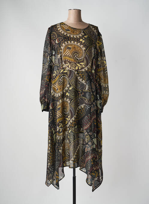 Robe longue manches longues manches longues noir MAT. femme