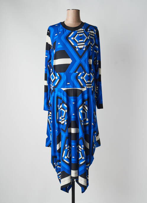 Robe longue manches longues manches longues bleu MAT. femme