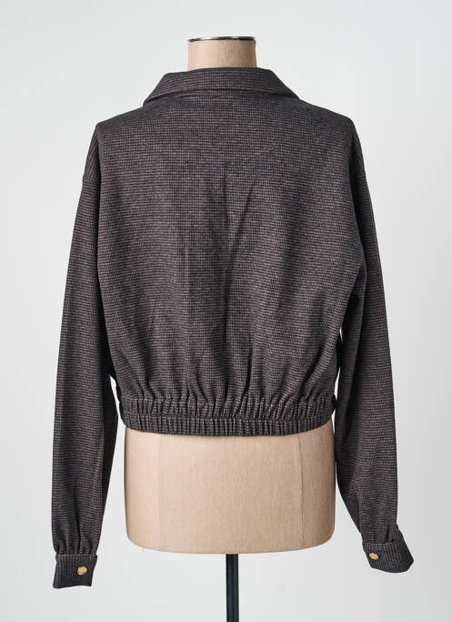 Veste casual col chemisier gris YEST femme