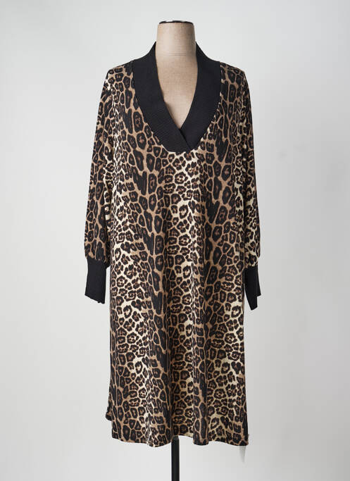 Robe pull coupe droite manches longues noir YOEK femme