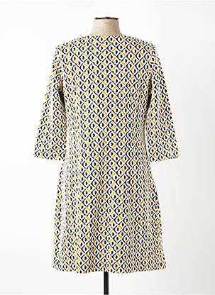 Robe mi-longue manches 3/4 manches 3/4 jaune SENORETTA femme