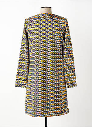 Robe mi-longue imprimé fantaisie manches longues gris SISTTER femme