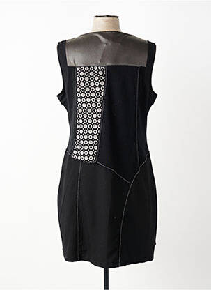 Robe mi-longue imprimé fantaisie sans manche noir BAGORAZ femme