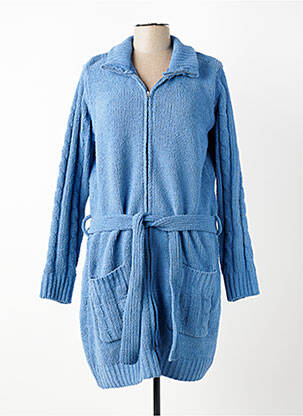 Robe de chambre fermeture zippée sur le devant bleu BARANDI femme