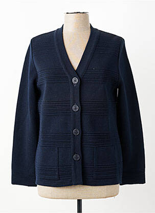 Gilet manches longues coupe cintrée bleu CHASSAGNARD femme