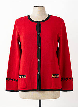 Gilet manches longues col rond rouge TELMAIL femme