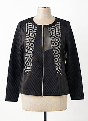 Veste casual col rond noir BAGORAZ femme