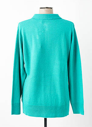 Pull coupe droite manches longues vert FELINO femme
