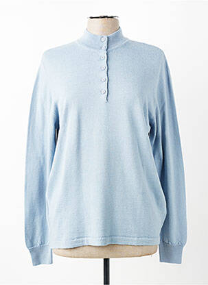 Pull coupe cintrée manches longues bleu ELLEMME femme
