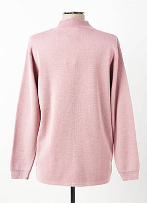 Pull coupe droite manches longues rose GEVANA femme