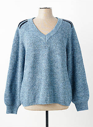 Pull coupe droite manches longues bleu DELAHAYE femme