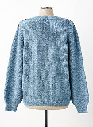 Pull coupe droite manches longues bleu DELAHAYE femme