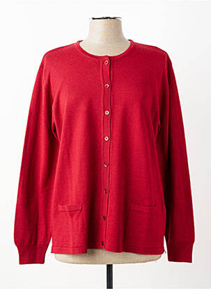 Gilet manches longues coupe cintrée rouge GEVANA femme