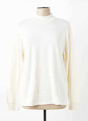 Pull coupe droite manches longues beige GEVANA femme