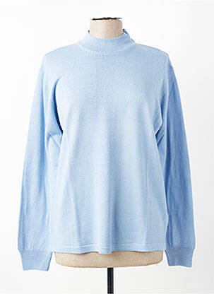 Pull coupe droite manches longues bleu GEVANA femme