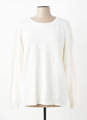 Pull coupe droite manches longues blanc FELINO femme