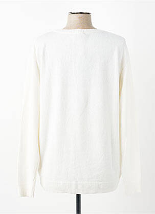 Pull coupe droite manches longues blanc FELINO femme