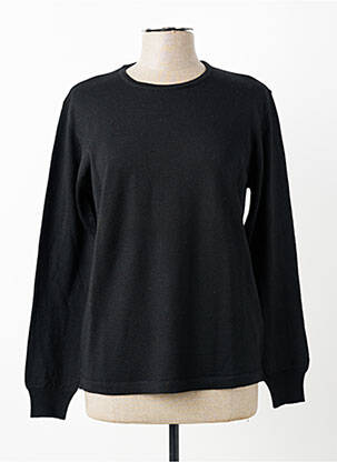 Pull coupe droite manches longues noir GEVANA femme