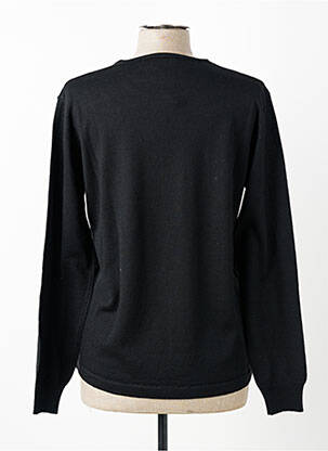 Pull coupe droite manches longues noir GEVANA femme
