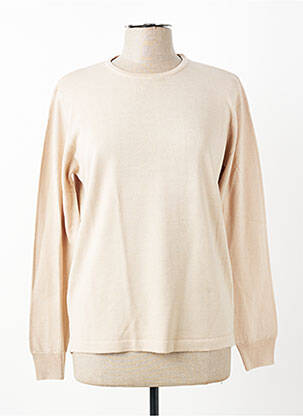 Pull coupe droite manches longues beige GEVANA femme