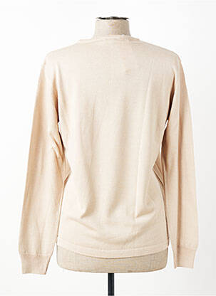 Pull coupe droite manches longues beige GEVANA femme