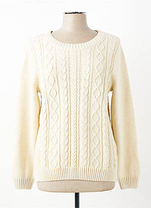 Pull coupe cintrée manches longues beige BUGARRI femme