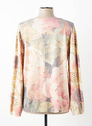 Pull coupe droite manches longues beige FELINO femme
