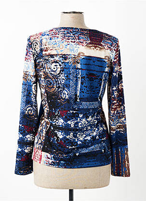 Pull coupe cintrée manches longues bleu GEVANA femme