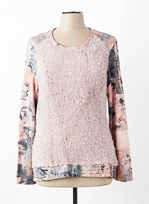 Pull coupe cintrée manches longues rose KALISSON femme