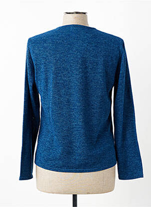 Pull coupe cintrée manches longues bleu GEVANA femme