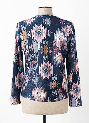 Pull coupe cintrée manches longues bleu GEVANA femme