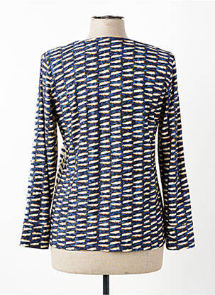 Pull coupe cintrée manches longues bleu GEVANA femme