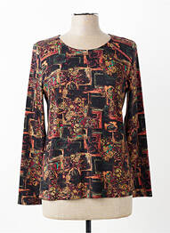 Pull coupe cintrée manches longues marron GEVANA femme