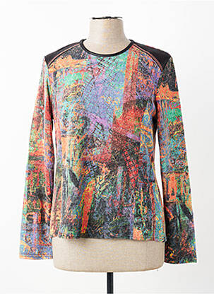 Pull coupe droite manches longues noir GEVANA femme