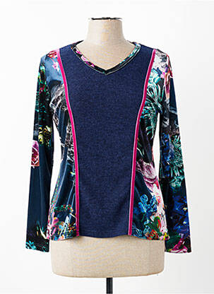 Pull coupe cintrée manches longues bleu OLIVIER PHILIPS femme