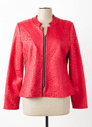 Veste casual col rond rouge GEVANA femme