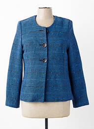 Veste casual col rond bleu GEVANA femme