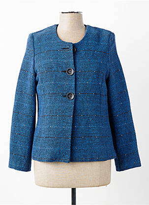 Veste casual col rond bleu GEVANA femme