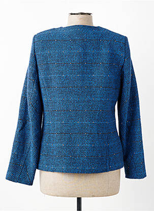 Veste casual col rond bleu GEVANA femme