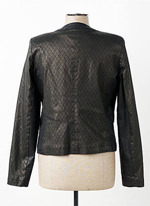 Veste simili cuir coupe cintrée noir DESGASTE femme