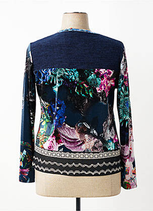 Gilet manches longues col rond bleu OLIVIER PHILIPS femme