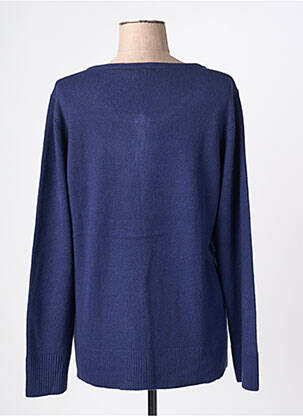 Gilet manches longues col rond bleu FELINO femme