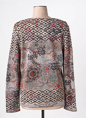Pull coupe droite manches longues marron KALISSON femme