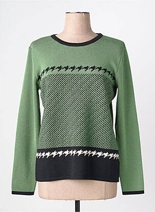 Pull coupe cintrée manches longues vert TELMAIL femme