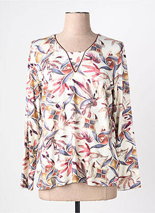Pull coupe cintrée manches longues beige GEVANA femme
