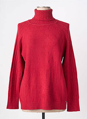 Pull col roulé coupe cintrée manches longues rouge FELINO femme