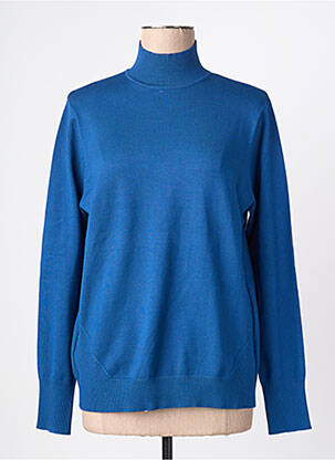 Pull col roulé coupe droite manches longues bleu SCORZZO femme