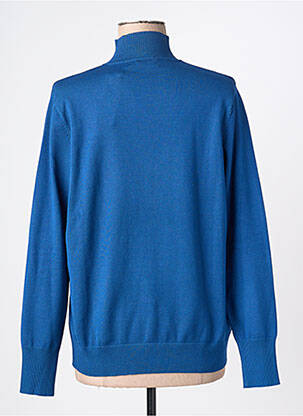 Pull col roulé coupe droite manches longues bleu SCORZZO femme