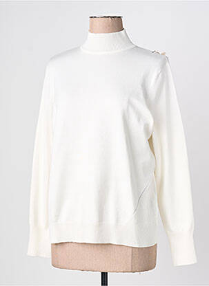 Pull col roulé coupe droite manches longues blanc SCORZZO femme