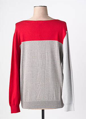 Pull coupe droite manches longues rouge FELINO femme